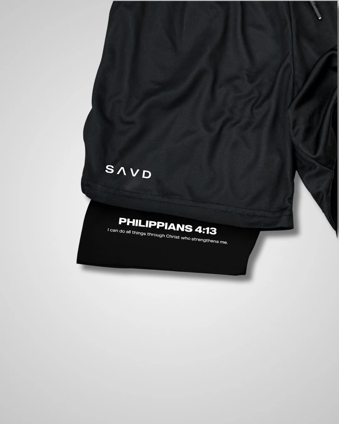 Philippians 4:13 'Strength in Christ' Youth Performance Shorts - Image 3